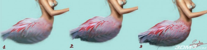 Как рисовалась Девушка-птица (Фламинго)