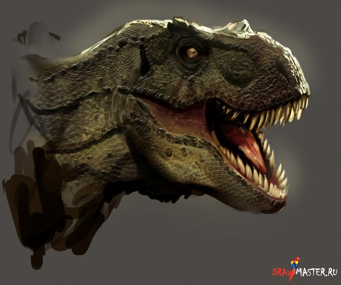 Как нарисовать голову Динозавра