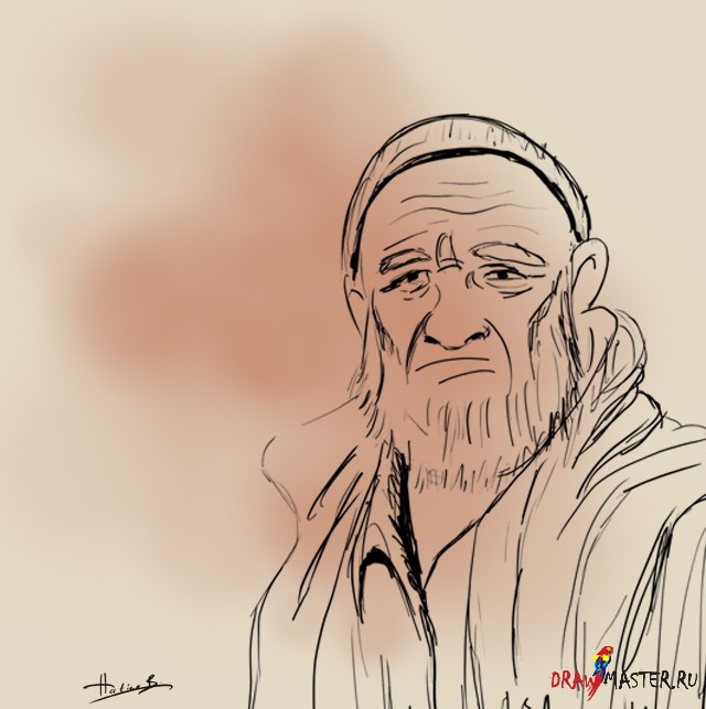 Рисуем портрет Пожилого Мужчины / Старика