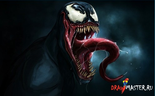 Как нарисовать персонажа комикса Человек-Паук – ВЕНОМА (Venom)