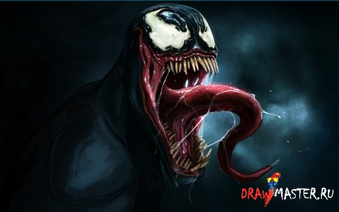 Как нарисовать персонажа комикса Человек-Паук – ВЕНОМА (Venom)