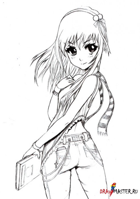 Рисуем девушку в стиле аниме
