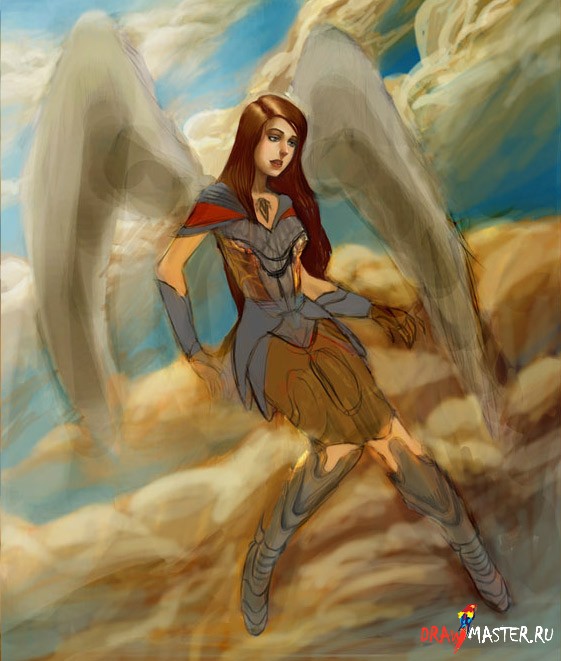 Рисуем девушку-ангела