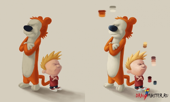 Как нарисовать персонажей комикса «Кельвин и Хоббс» (Calvin & Hobbes)