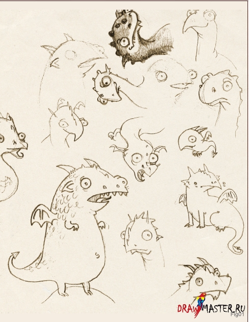 Как нарисовать мультяшного Дракона (Дракончика)